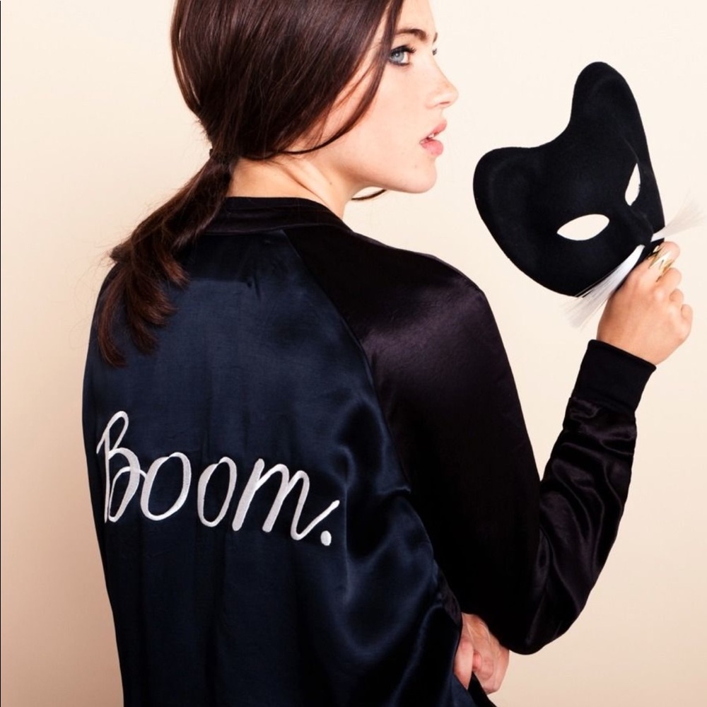 Reformation Boom Satin Bomber Jacket